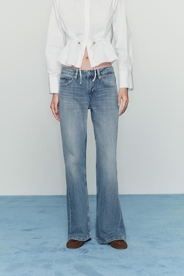 TRF LOW-RISE FLARE JEANS - Blue by Zara