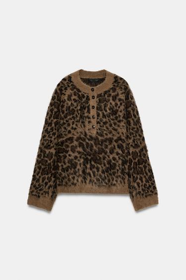 ANIMAL PRINT KNIT JUMPER - Leopard by Zara - Image 0