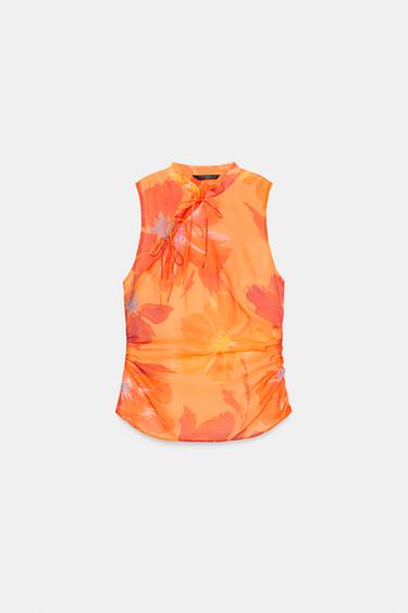 PRINTED TOP WITH BOWS - Multicoloured by Zara - Image 5