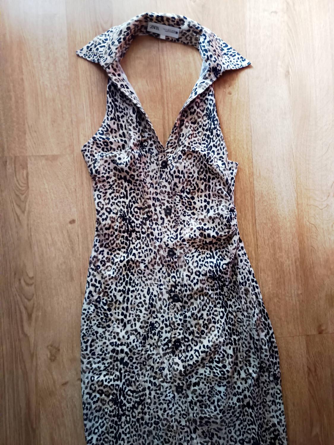 LINEN-BLEND ANIMAL-PRINT SHIRT DRESS - Image 2