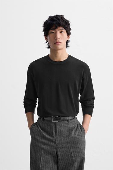 베이직 비스코스 혼방 스웨터 - Zara 블랙