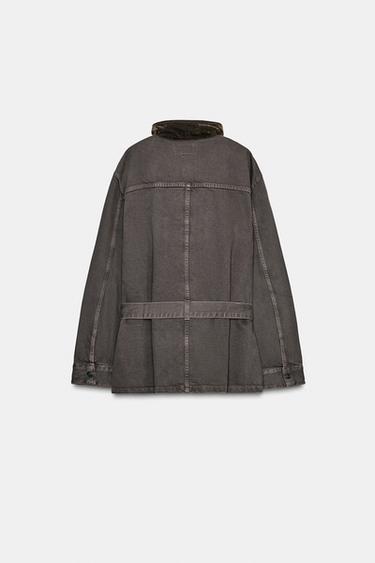 CORDUROY COLLAR JACKET - Brown by Zara - Image 6