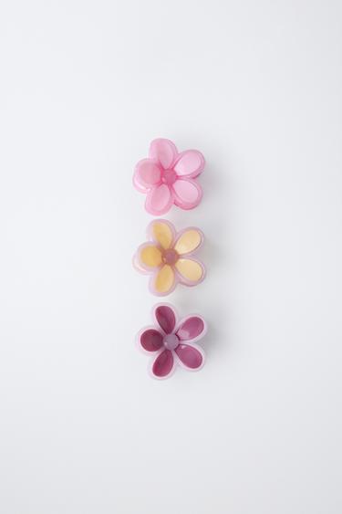 3-PACK OF FLOWER HAIR CLIPS - Ecru by Zara