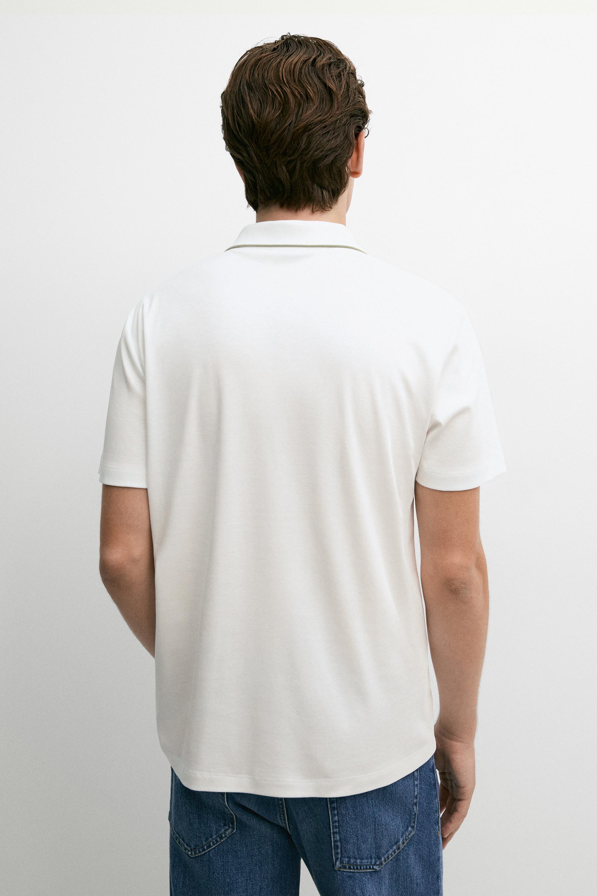 Short sleeve polo shirt with contrast detail