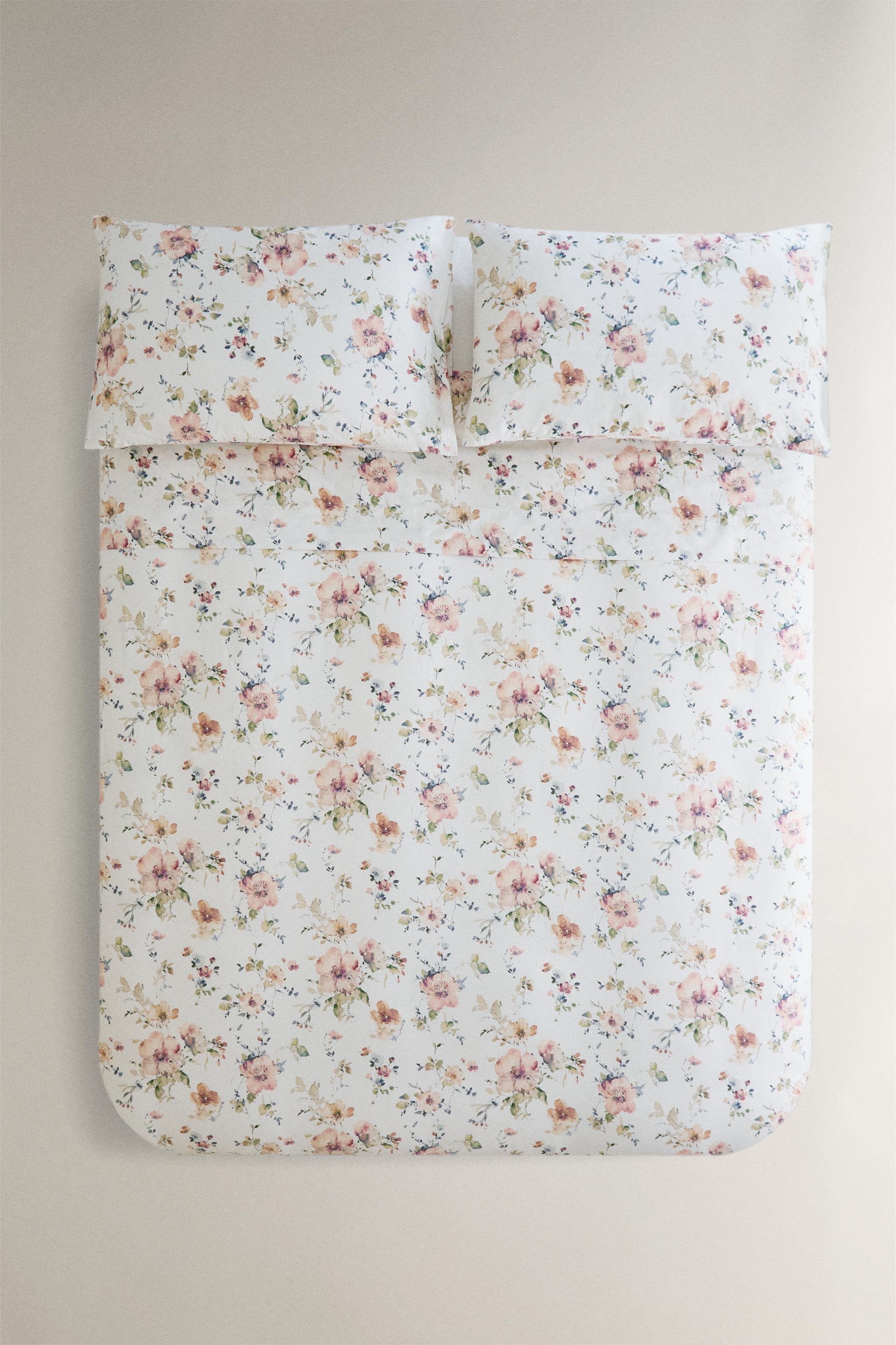 WILD FLOWERS SATEEN DUVET COVER (300 THREAD COUNT)