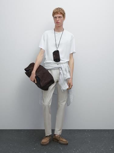 Pantalón tejanero tapered fit ligero - Hielo de Zara