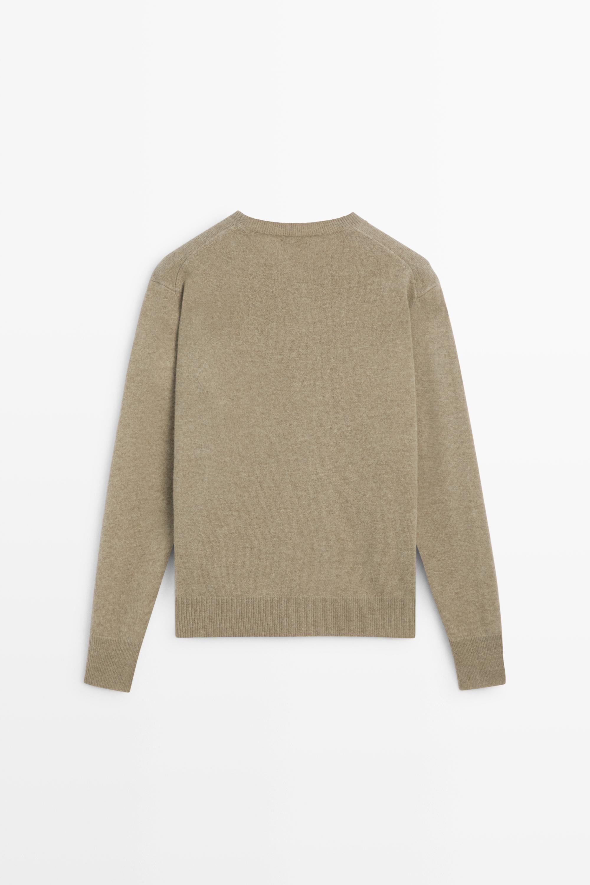 Pull en maille mélangée de laine à col rond