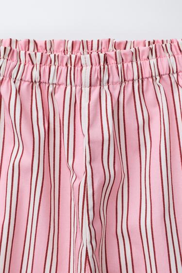 3-6 ANS/ PYJAMA CHEMISE LACETS ET PANTALON RAYURES - Rose de Zara - Image 6