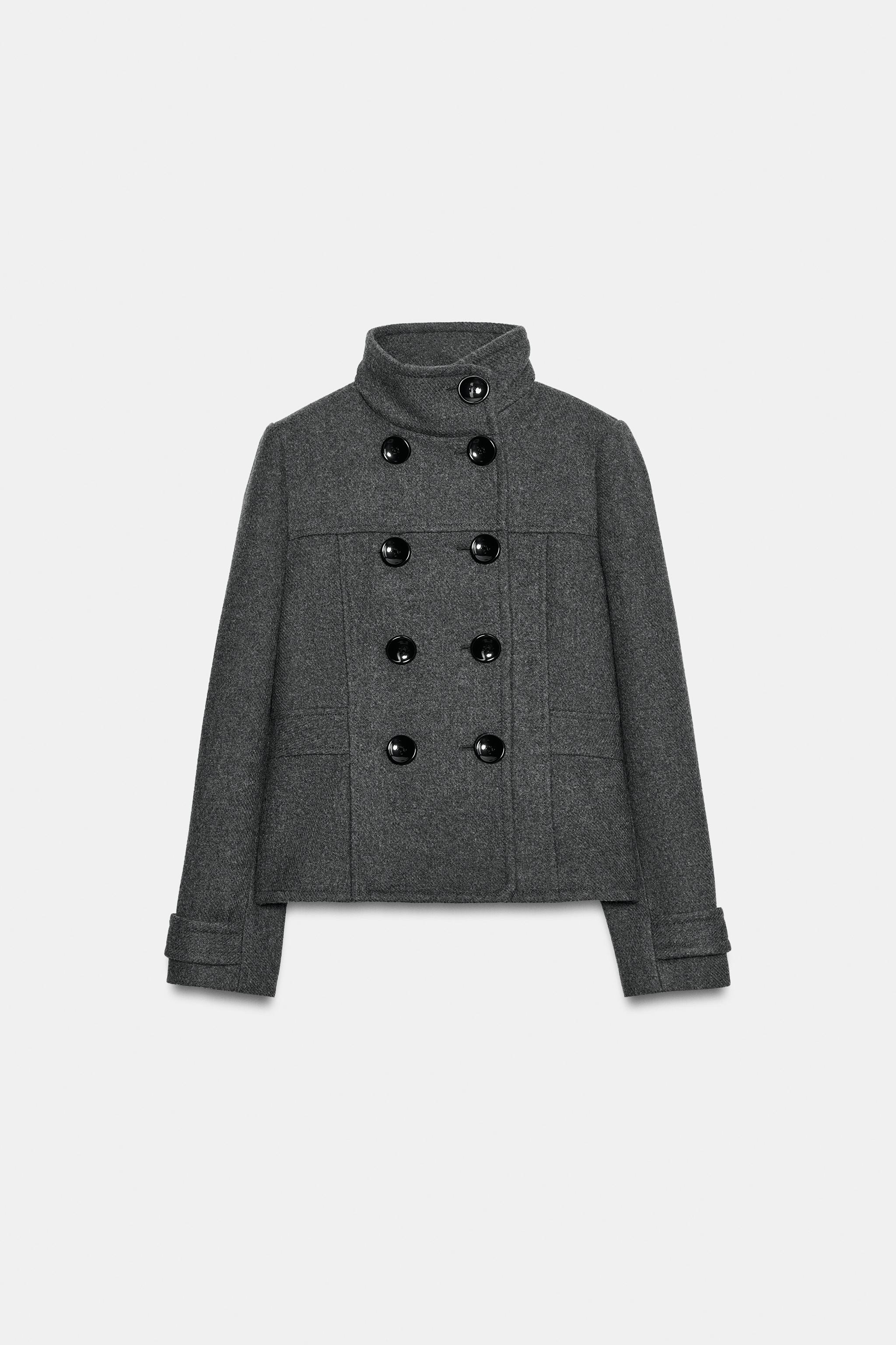 STAND COLLAR WOOL COAT