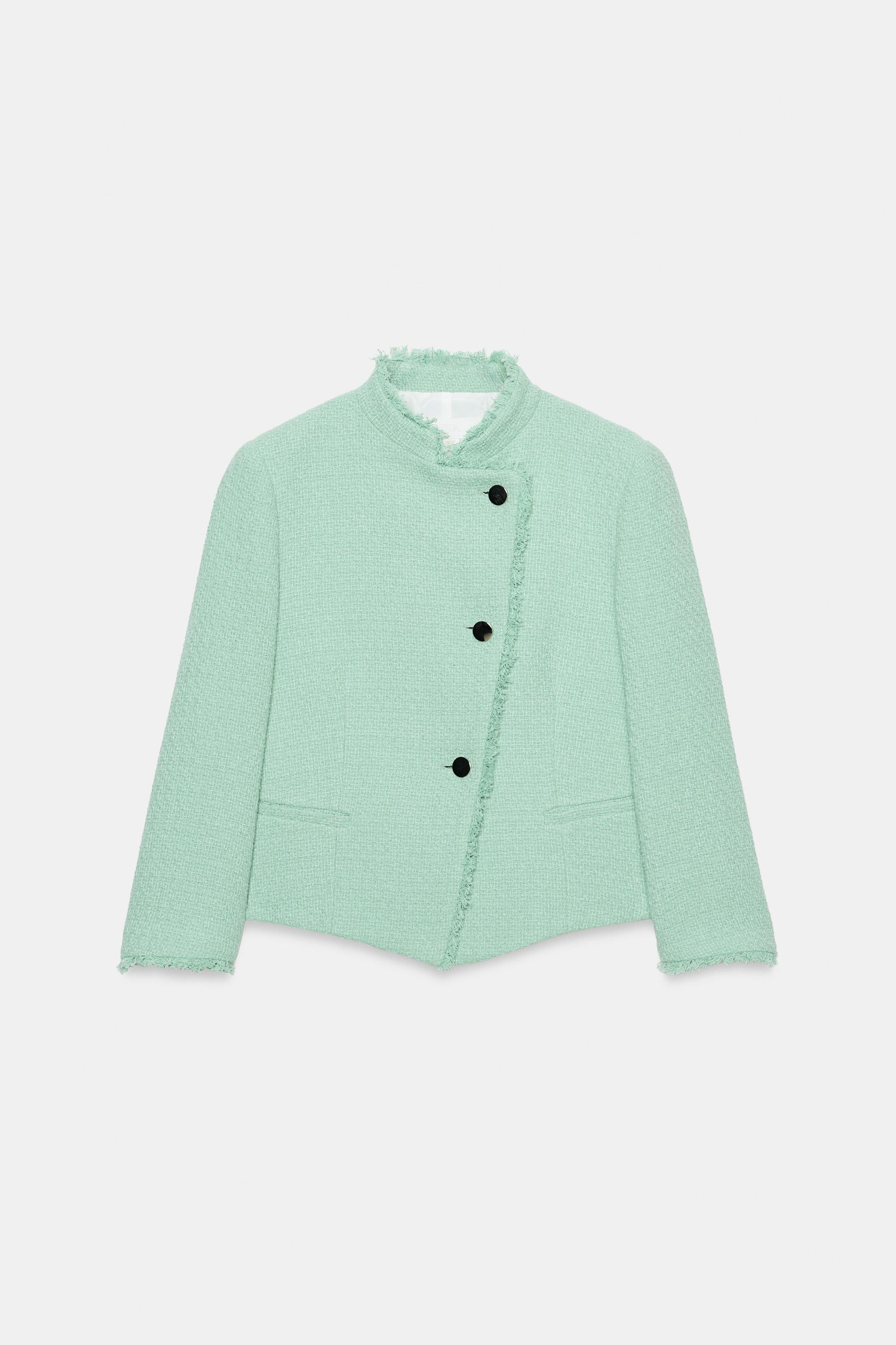 Zara SAÇAKLI DOKULU BLAZER görsel 6