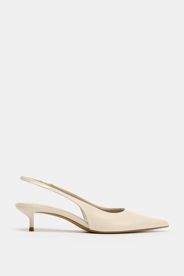 ZAPATO DESTALONADO TACÓN KITTEN - Blanco Crudo de Zara