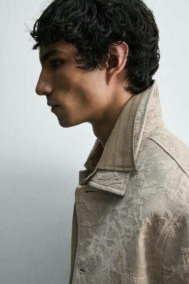 JACQUARD FLORAL JACKET - Pearl grey by Zara - Image 5