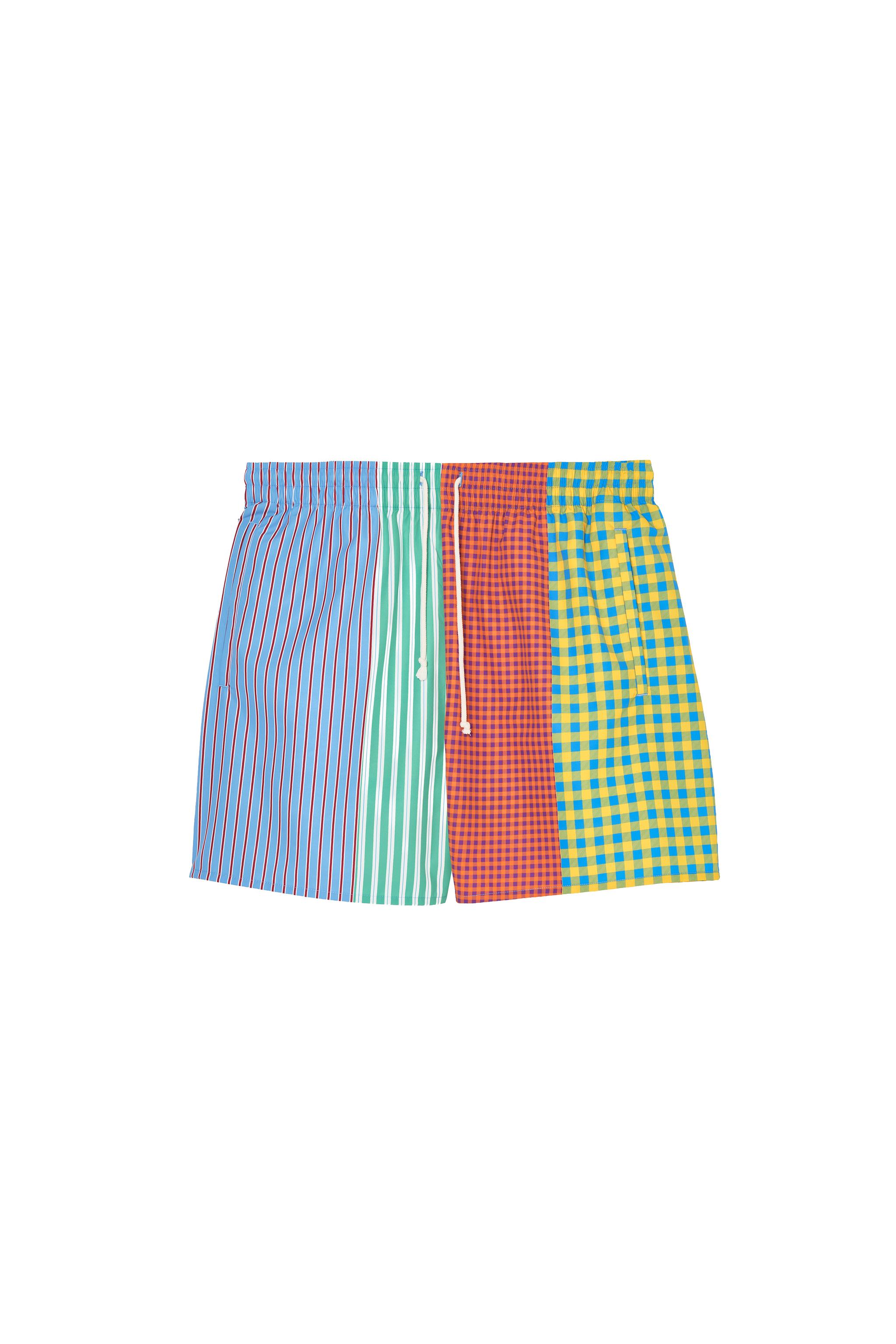 PATCHWORK SWIM TRUNKS — Multicolored