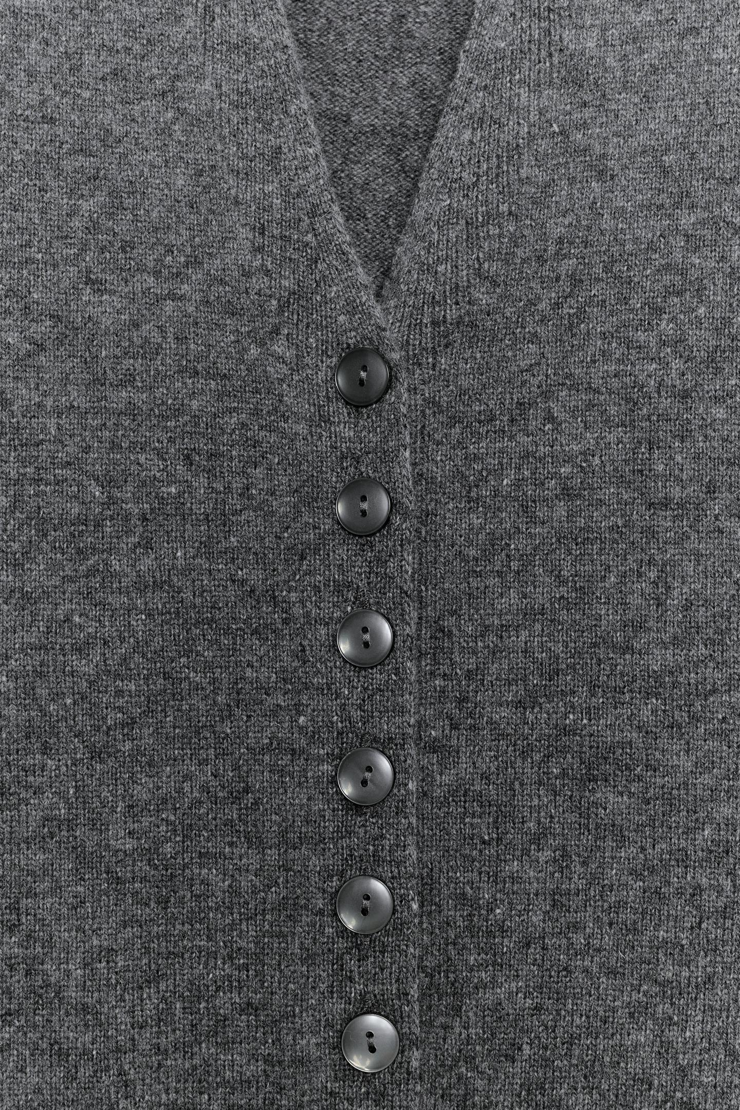 Женский кардиган Zara 100% Wool V-NECK, цвет: Серый — фото 7