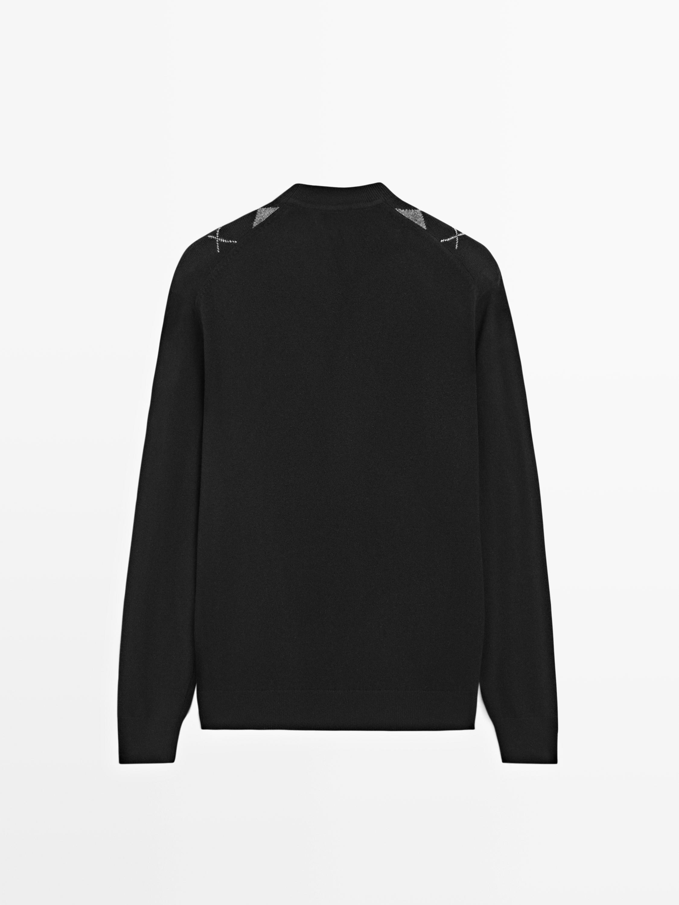 100% wool Argyle knit sweater