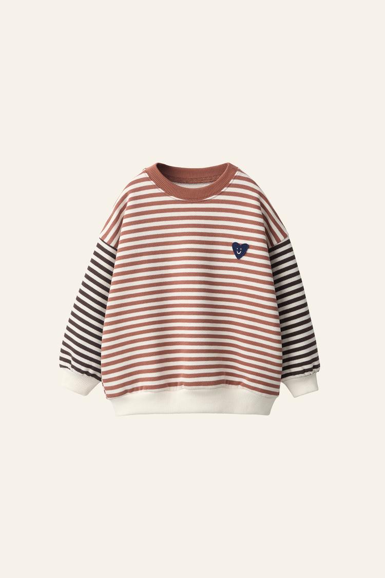 Sudadera rayas parche corazon
