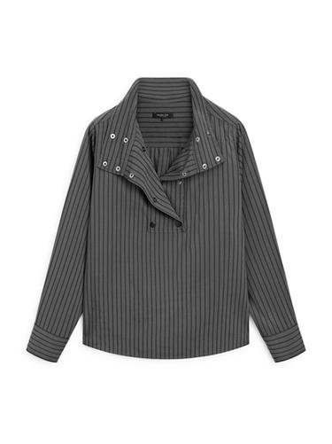 Zara Striped flowing shirt with collar detail - Gray