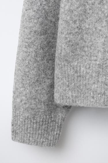 HOODED CARDIGAN WITH CROCHET TRIM - Mid-grey by Zara - Image 3