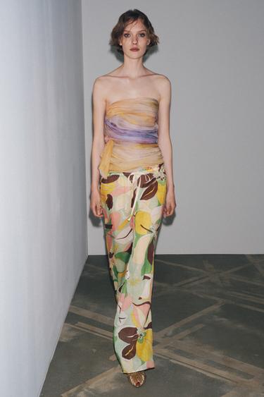 PANTALON IMPRIMÉ FLEURS RAMIE ZW COLLECTION - Vert de Zara - Image 5