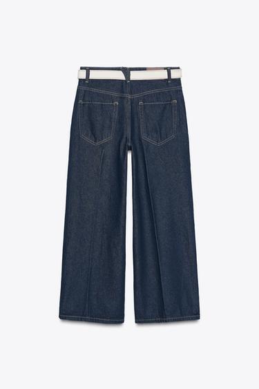JEANS Z1975 RAYA PLANCHADA CINTURÓN - Azul de Zara