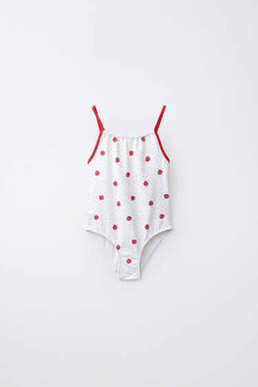GIRLS' 6-14 YEARS/ STRAWBERRY PRINT SWIMSUIT - Red by Zara