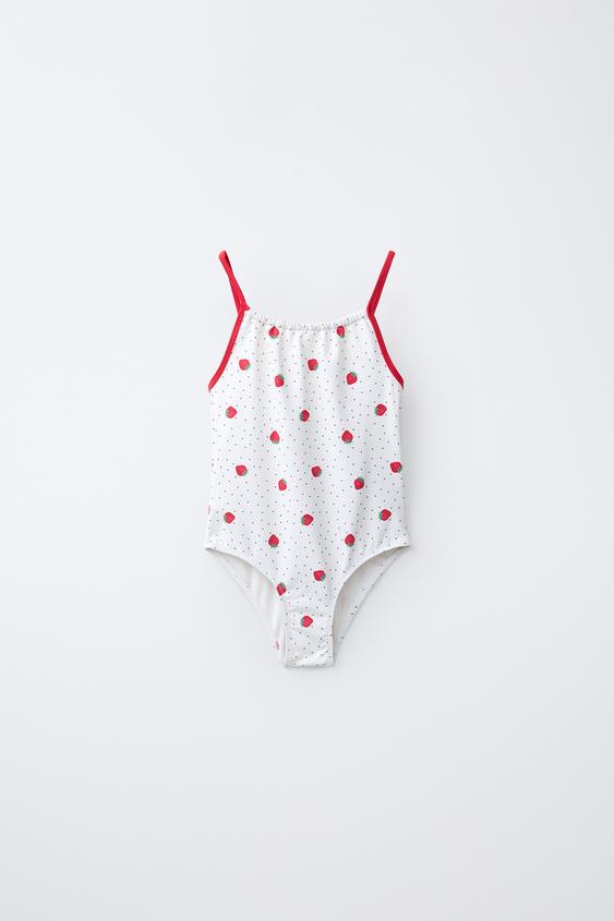 GIRLS' 6-14 YEARS/ STRAWBERRY PRINT SWIMSUIT - Red by Zara - Image 0