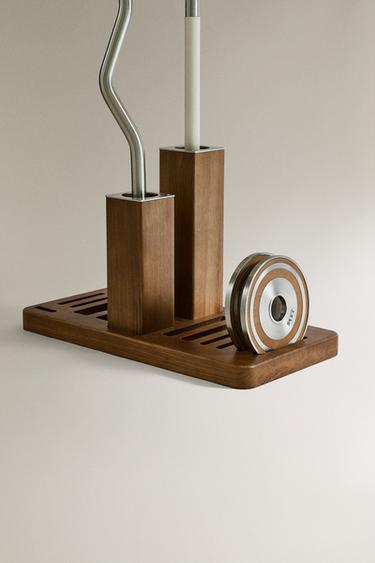 WOODEN STAND WITH BARS AND DISCS - Light beige by Zara - Image 3