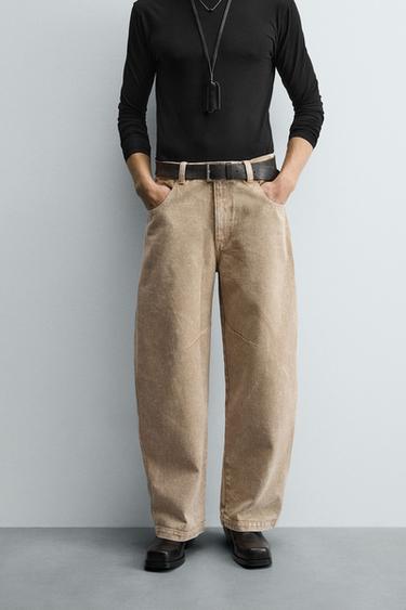 JEANS WIDE FIT - Bege da Zara