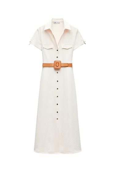 SHIRT DRESS WITH BELT