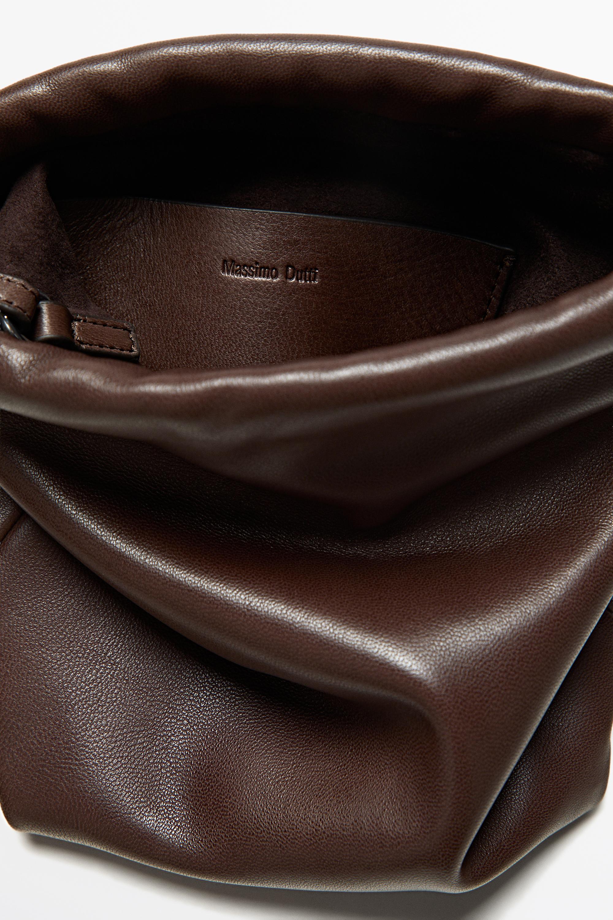 Nappa leather bucket bag