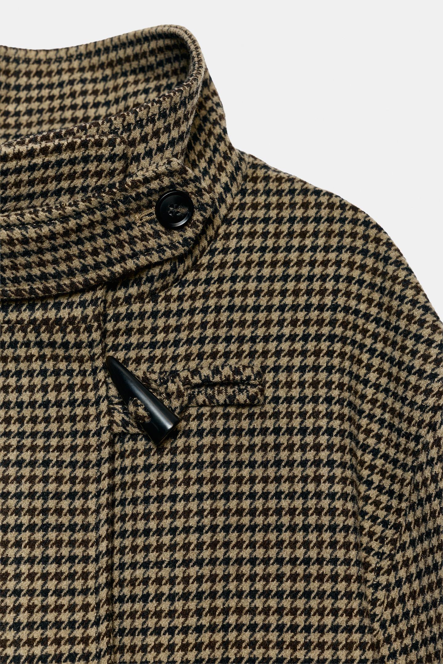 Женская куртка Zara Houndstooth Frog Fastening, цвет: Серый — фото 9