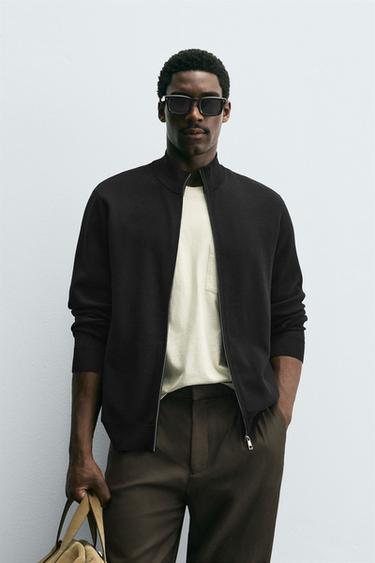 COTTON KNIT CARDIGAN - Black by Zara