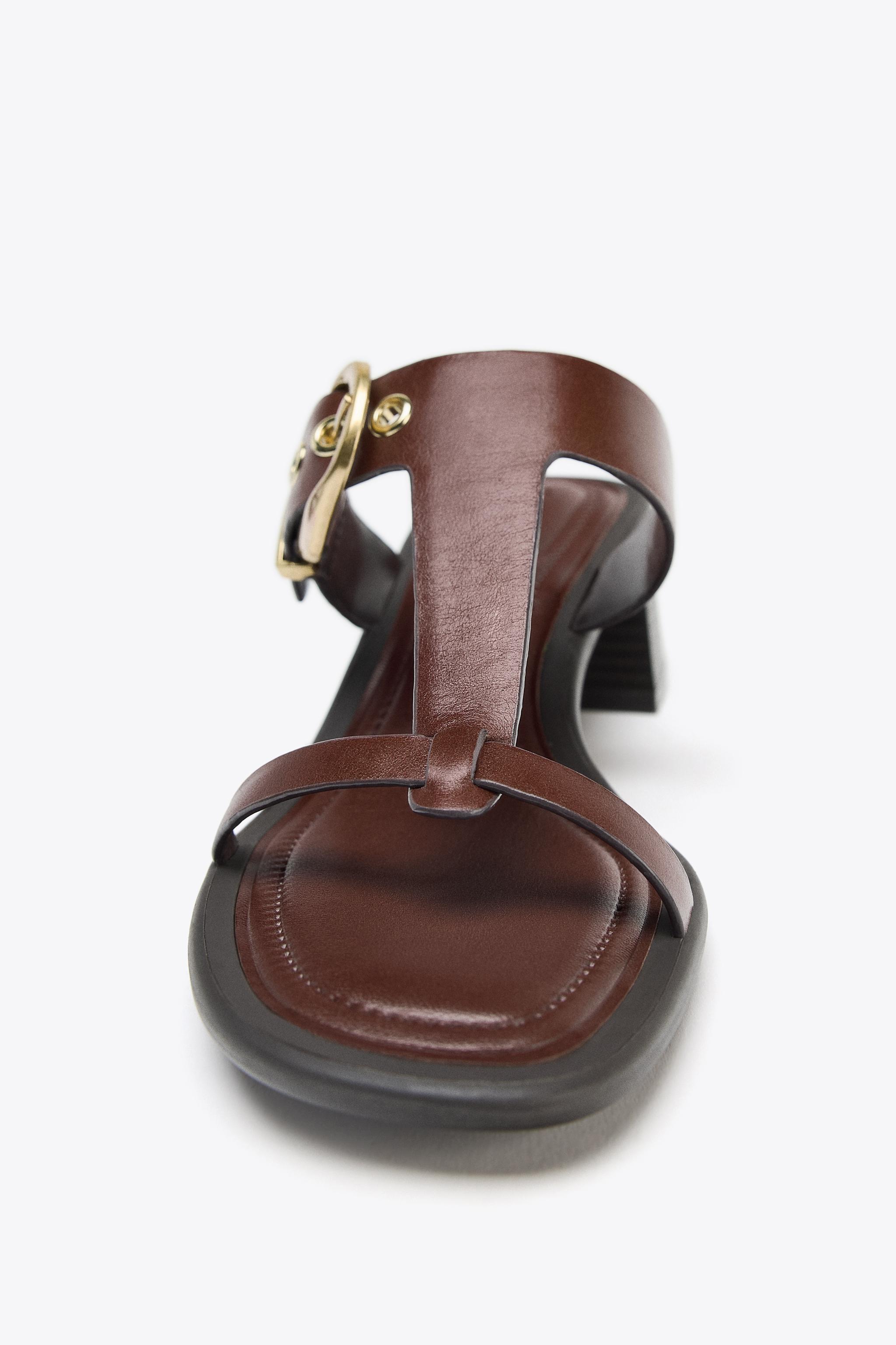 ZARA スエード チャンキーヒールサンダル 1342/610 スエード チャンキーヒールサンダル - ブラウン | ZARA Japan / 日本