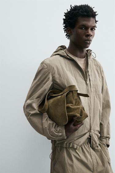 حقيبة كروس بودي جلد - أخضر كاكي by Zara - Image 0