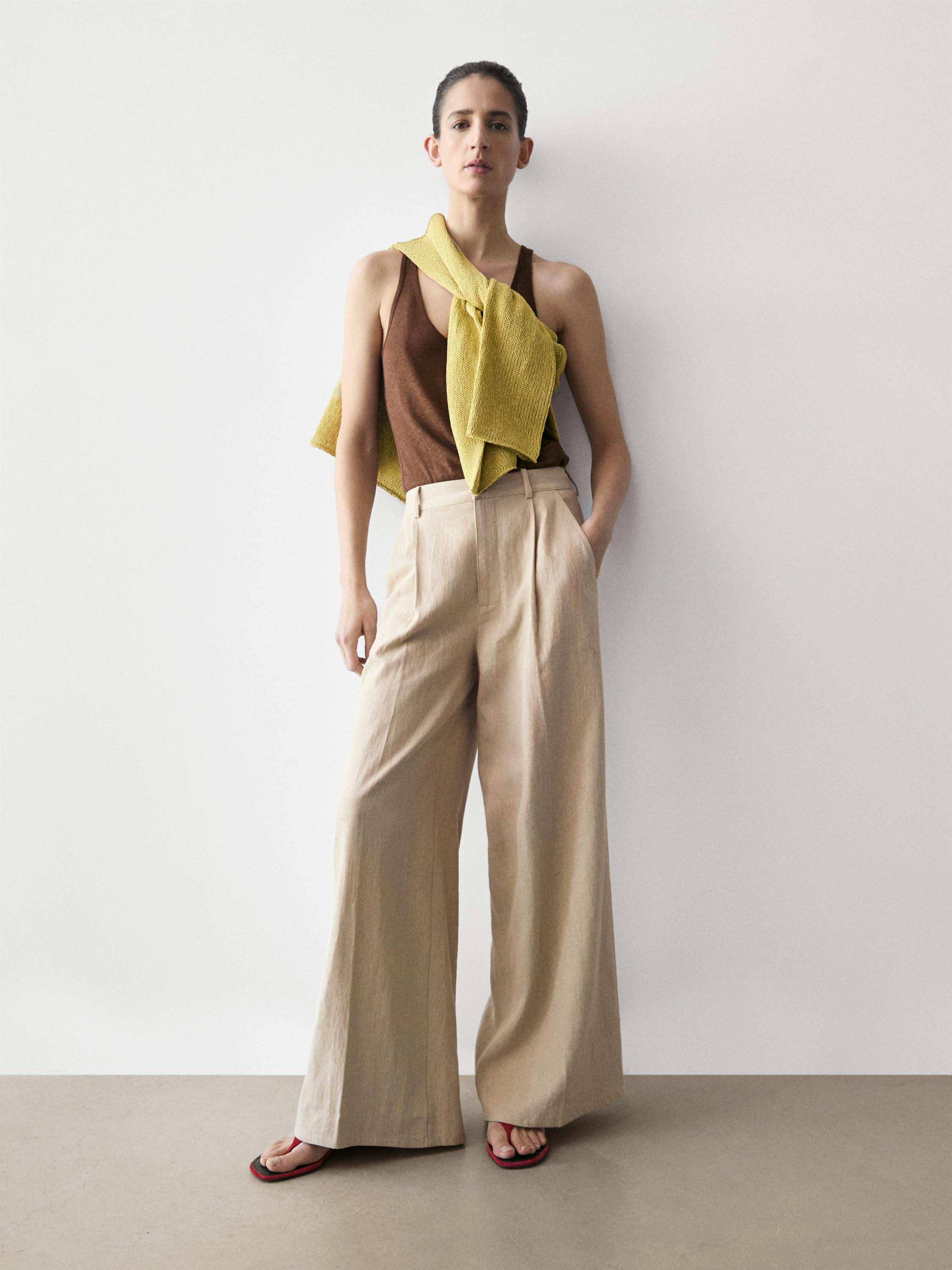 Loose fit high-waist trousers
