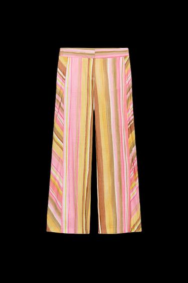 WEITE HOSE MIT STREIFEN - Bunt von Zara - Bild 0