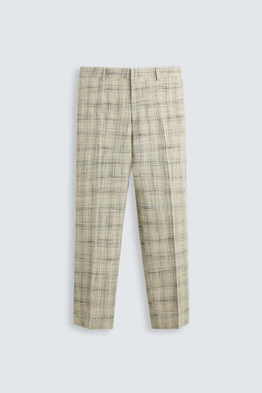 PANTALÓN TRAJE CUADROS LIMITED EDITION - Beige de Zara