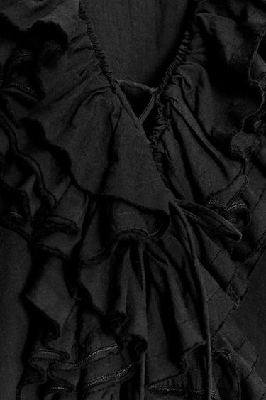 TOP À VOLANTS ZW COLLECTION - Noir de Zara - Image 9