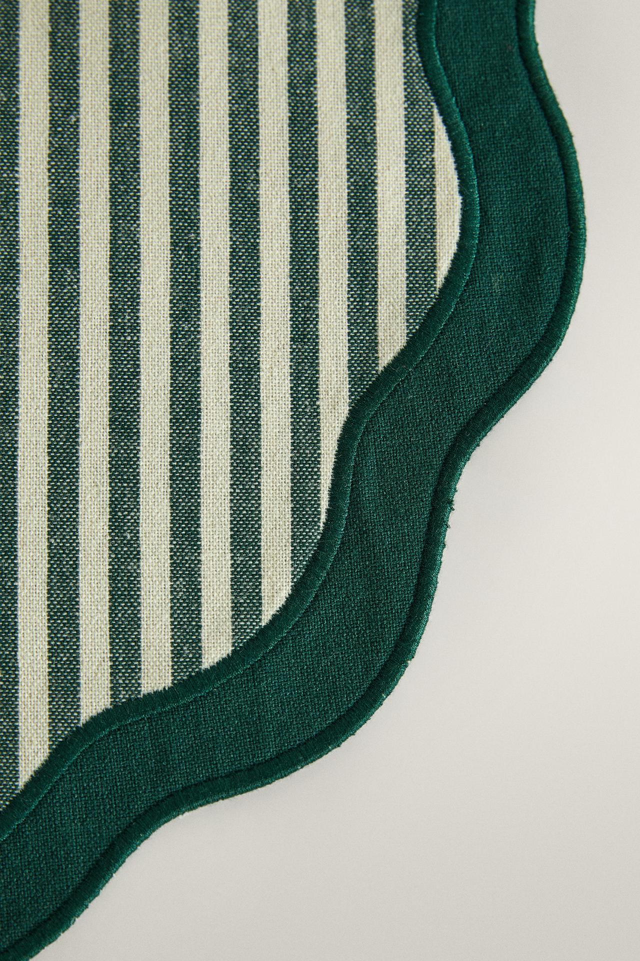 STRIPED CHRISTMAS PLACEMAT (PACK OF 2) — Green