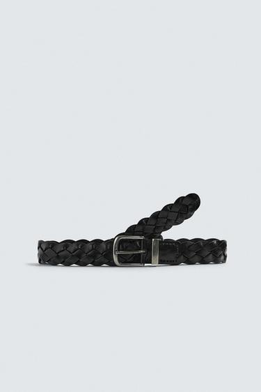 CINTO DE COURO TRANÇADO - Preto da Zara