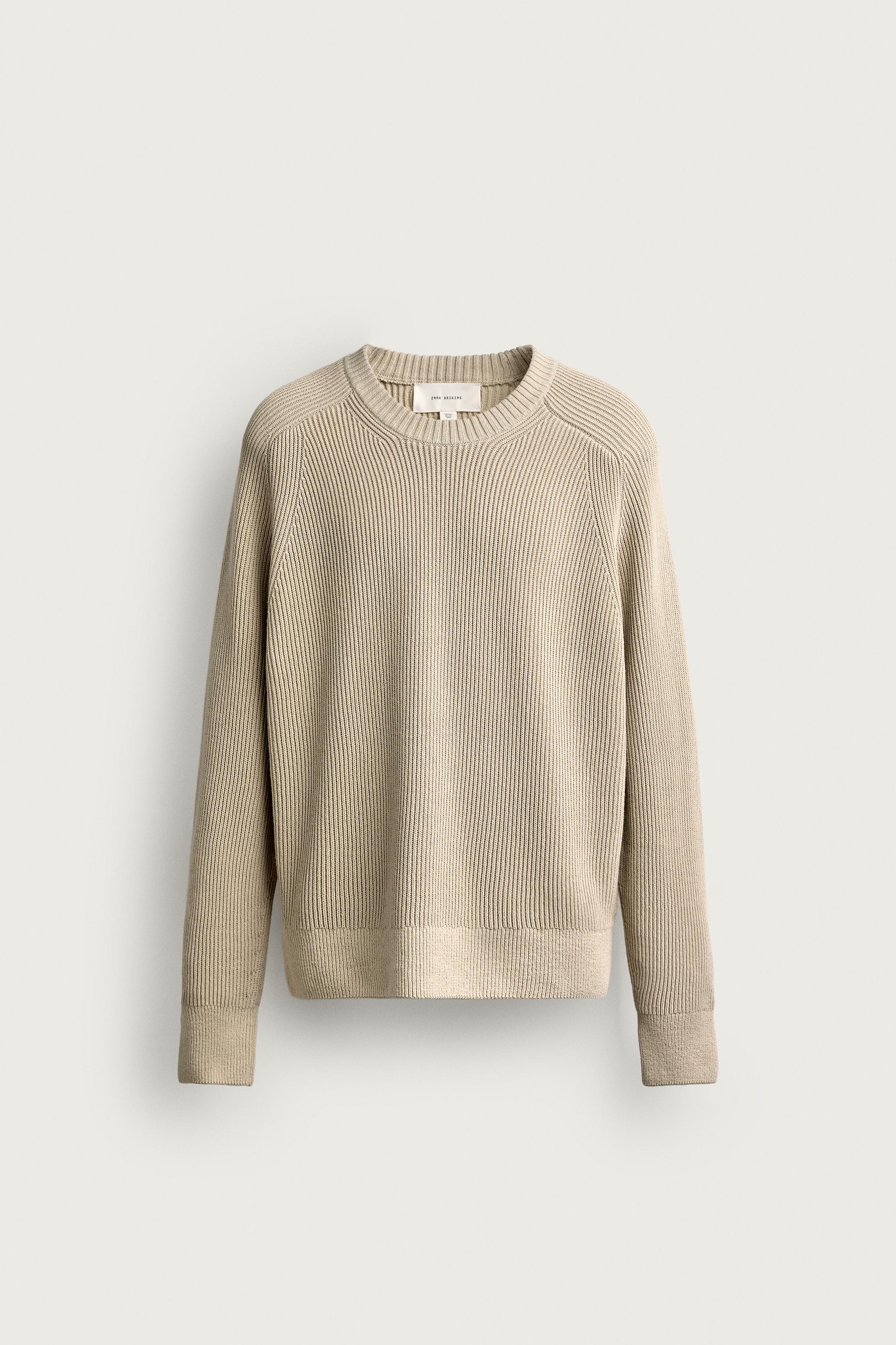 100% COTTON REGULAR FIT JUMPER — Sand