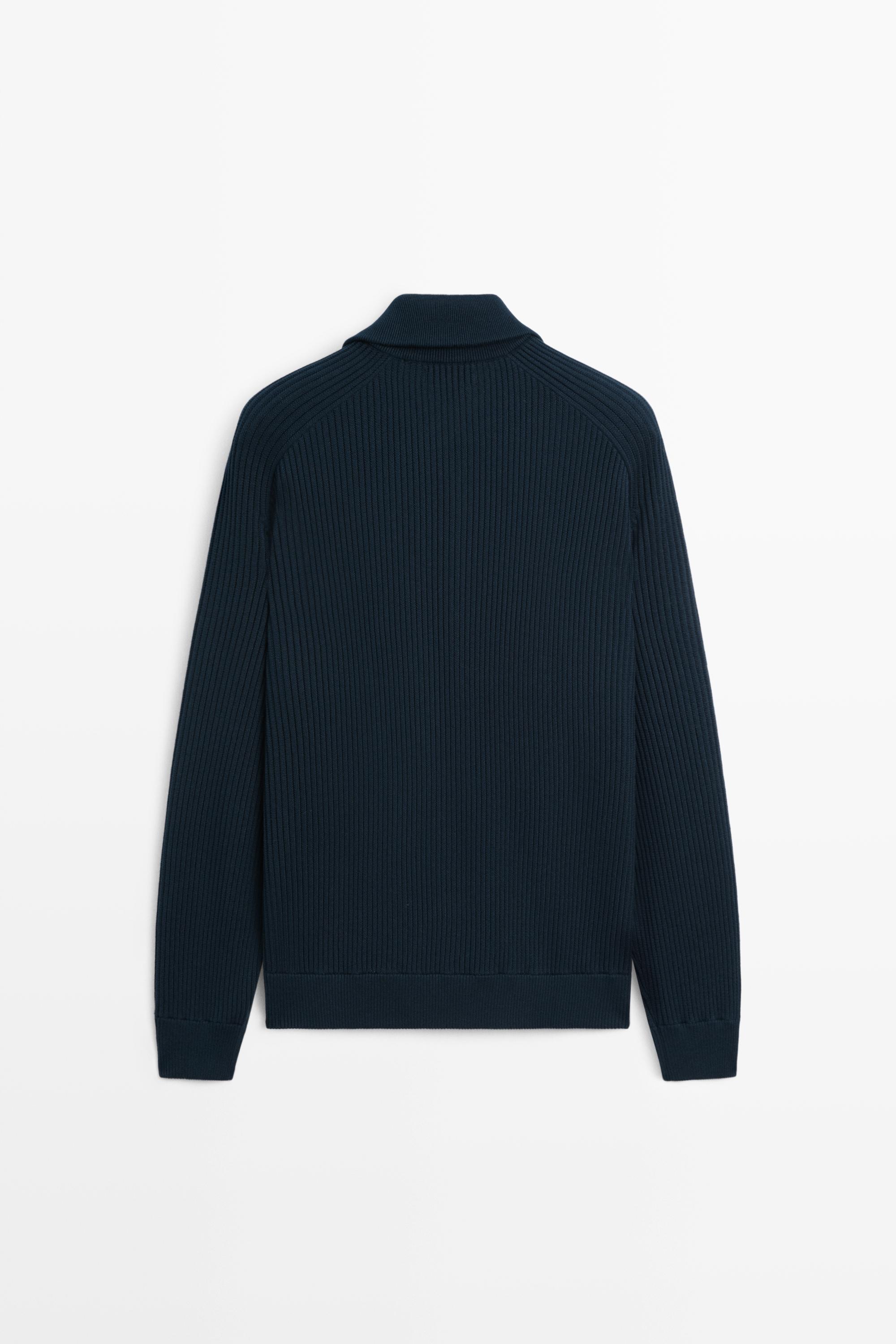 100% cotton ribbed knit cardigan