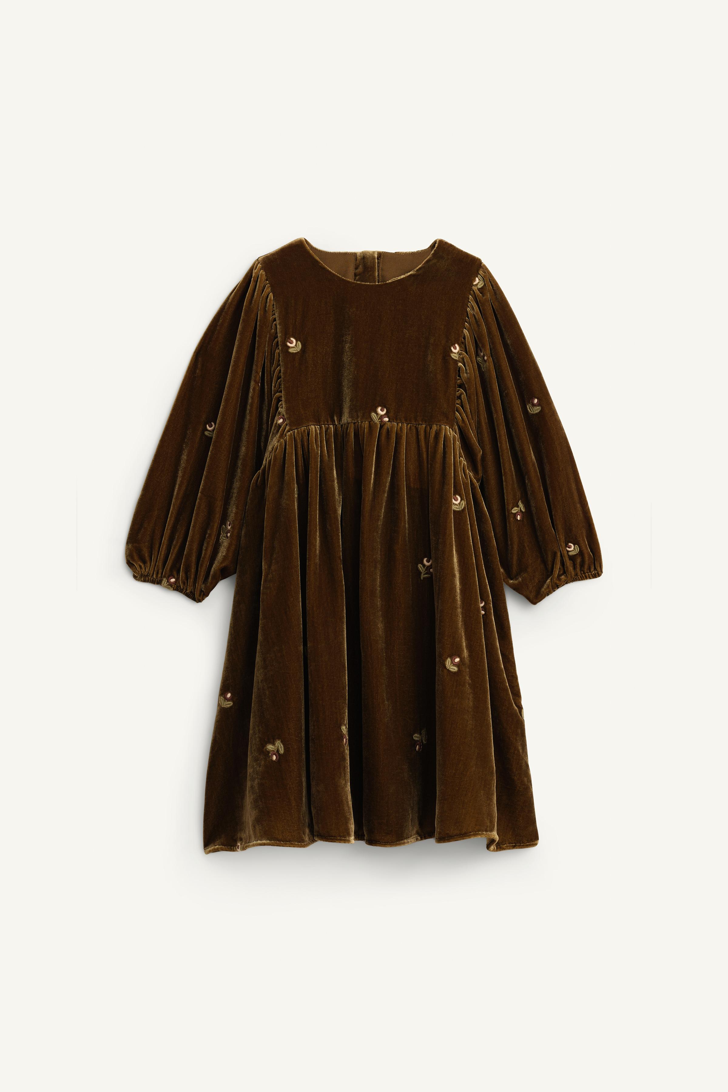 LIMITED EDITION EMBROIDERED FLORAL VELVET DRESS