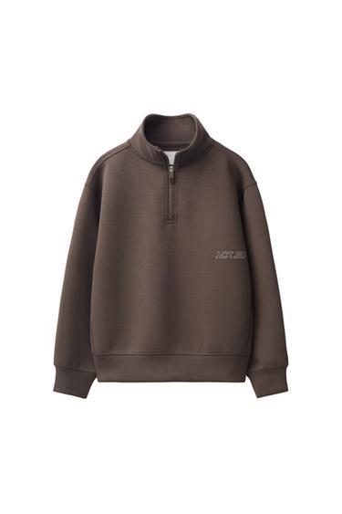 SUDADERA TEXTO SPORTY - Marrón de Zara