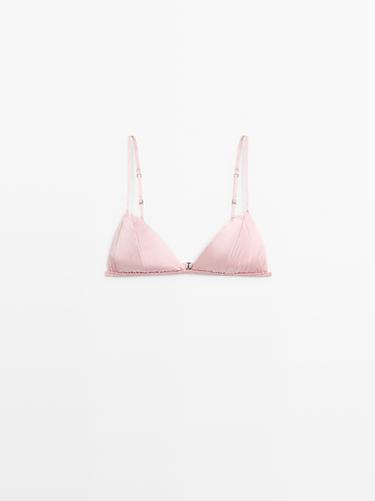 Zara Silk triangle top - Pale pink
