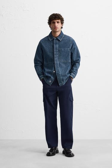 SLIM FIT CARGO TROUSERS - Blue by Zara - Image 0