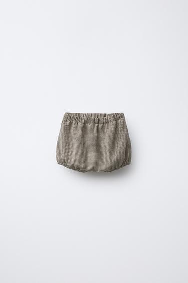CHECK BLOOMERS - Grey / Tan by Zara
