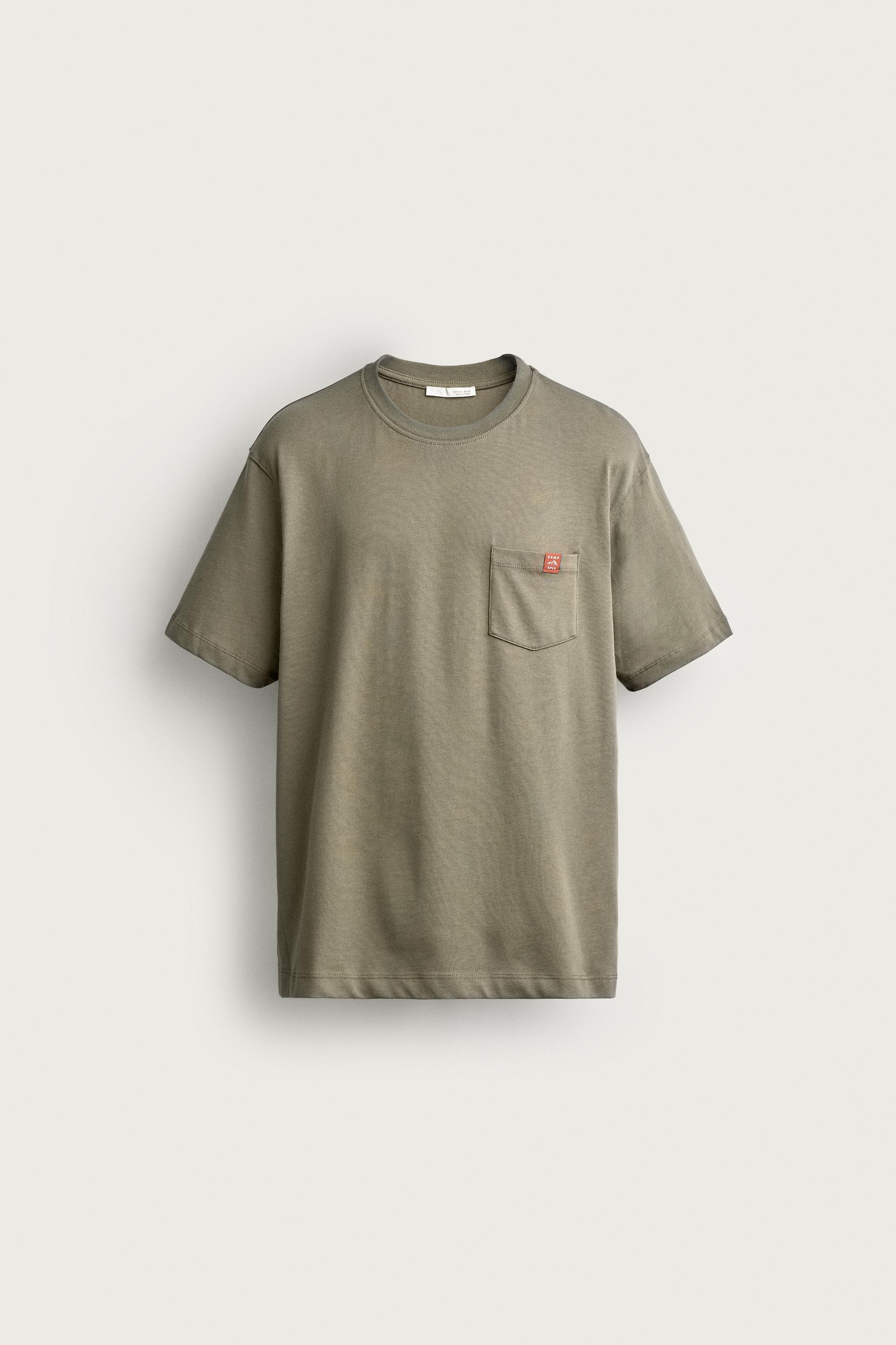Мужские футболки Zara REGULAR FIT POCKET T-SHIRT — фото 6