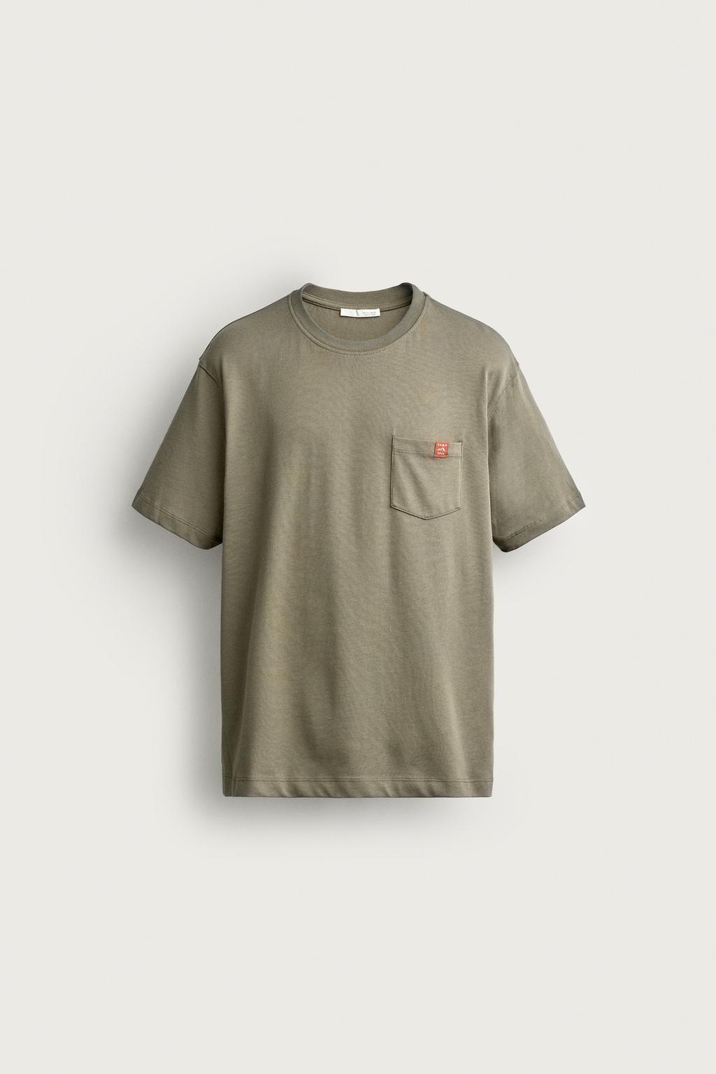 REGULAR FIT T-SHIRT WITH LABEL POCKET AND LABEL