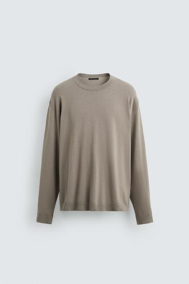 REGULAR FIT TRUI MET STRUCTUUR - Taupe van Zara